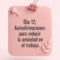 Femme faisant une pause méditative au travail avec des affirmations positives écrites