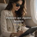 Femme d'affaires prenant des notes et planifiant son action pour réussir