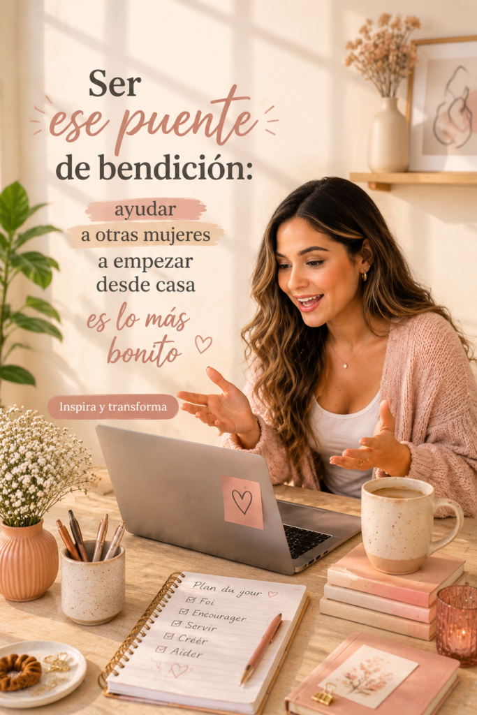 Une femme active qui aide d'autres femmes à entreprendre depuis chez elles.