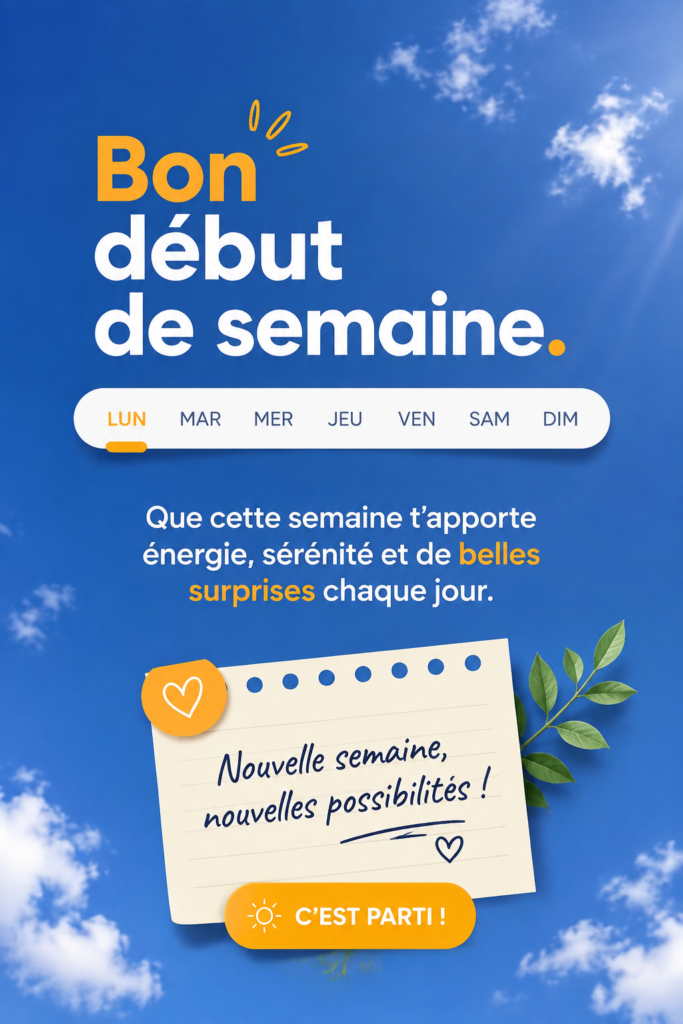 Femme souriante devant un bureau organisé, prête à débuter sa semaine avec énergie.