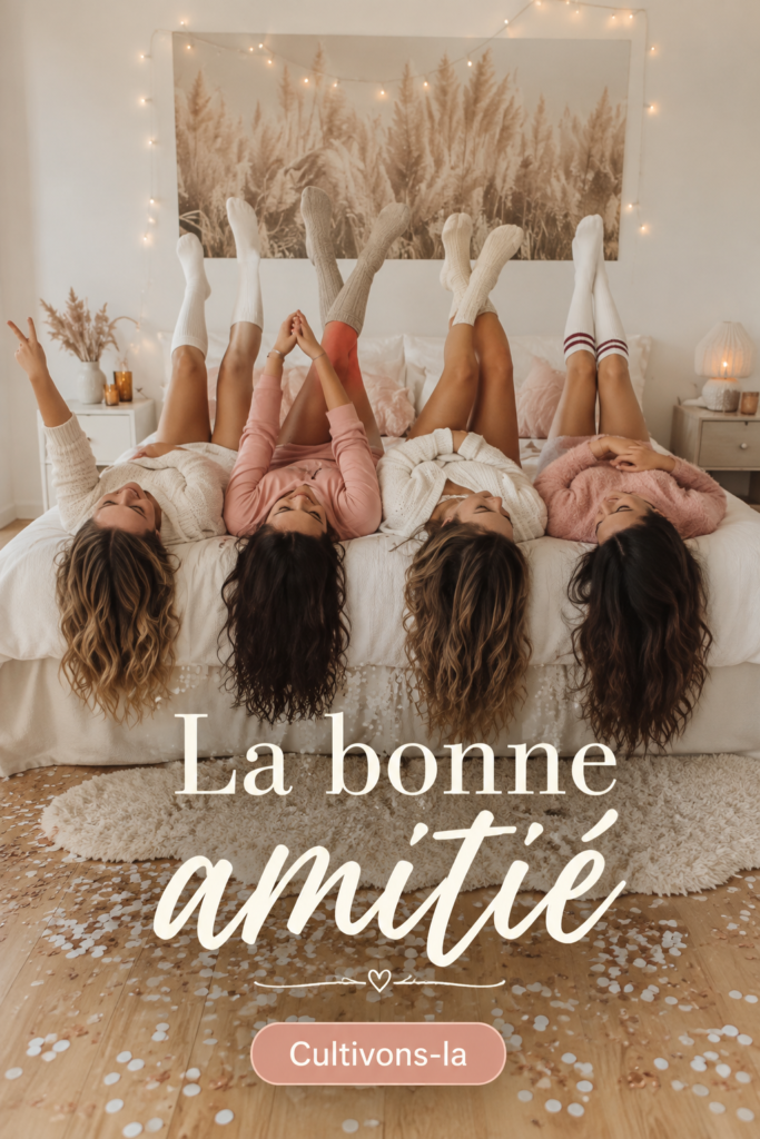 Des femmes souriantes discutent autour d'une table, symbolisant une amitié solide au travail.