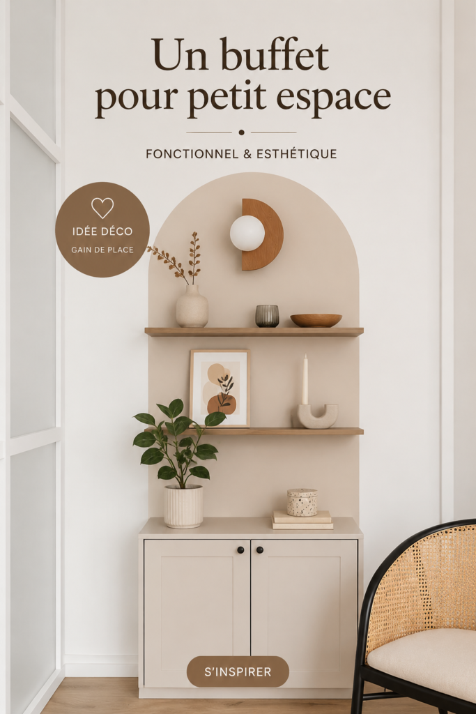 Un buffet élégant et fonctionnel dans un petit salon