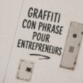 Un mural de graffiti inspirant avec des phrases motivantes pour entrepreneurs.