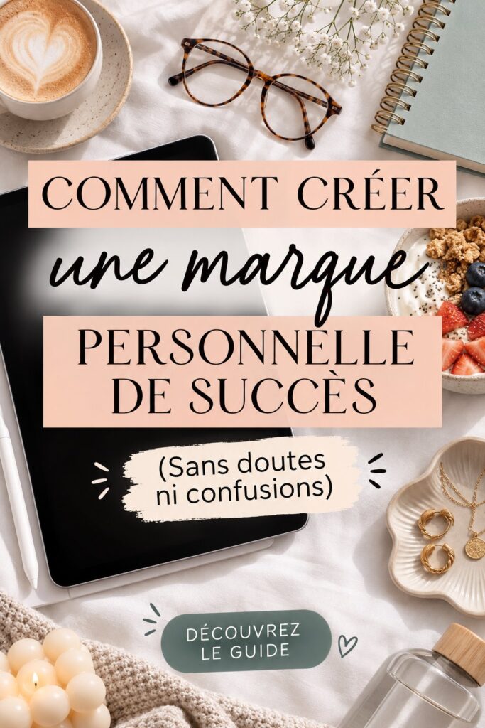 Femme se tenant devant un tableau avec des notes sur sa stratégie de marque personnelle.