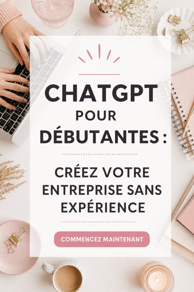 Femme utilisant ChatGPT pour créer son entreprise dans un environnement chaleureux et moderne.