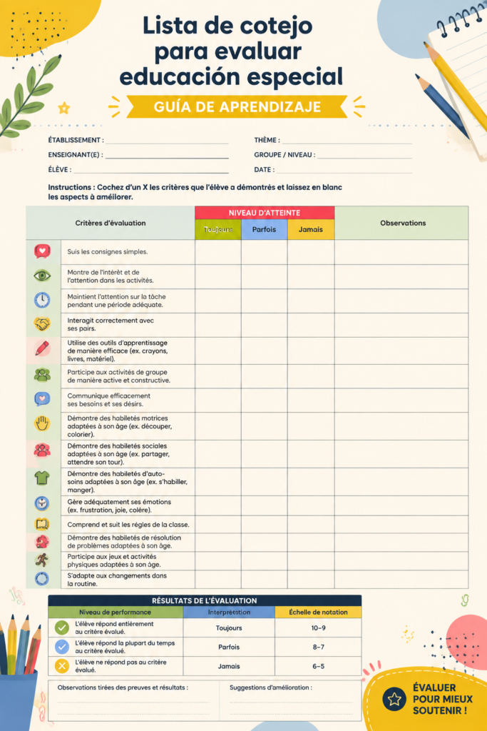 Guide pratique pour évaluer l'éducation spéciale