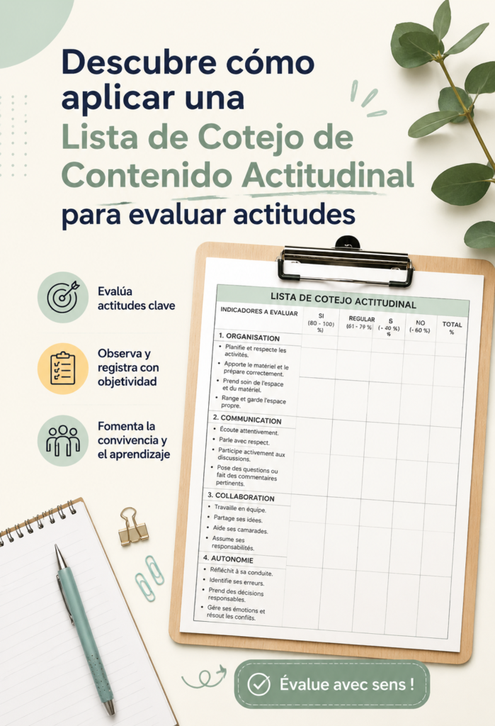 Femme utilisant une liste de vérification pour évaluer des attitudes dans une réunion