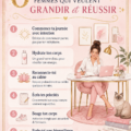Femme souriante profitant de sa routine matinale pour réussir dans son activité