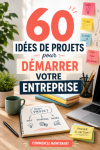 Une femme souriante travaillant sur un projet entrepreneurial innovant.