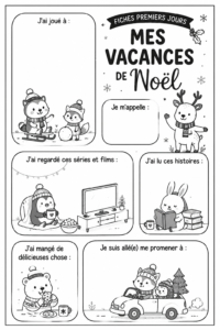 Une femme souriante organisant ses vacances de Noël dans un cadre chaleureux.