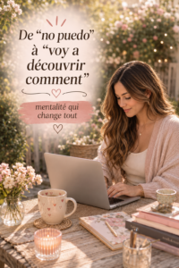 Femme souriante, réfléchissant à sa mentalité positive pour l'entrepreneuriat.