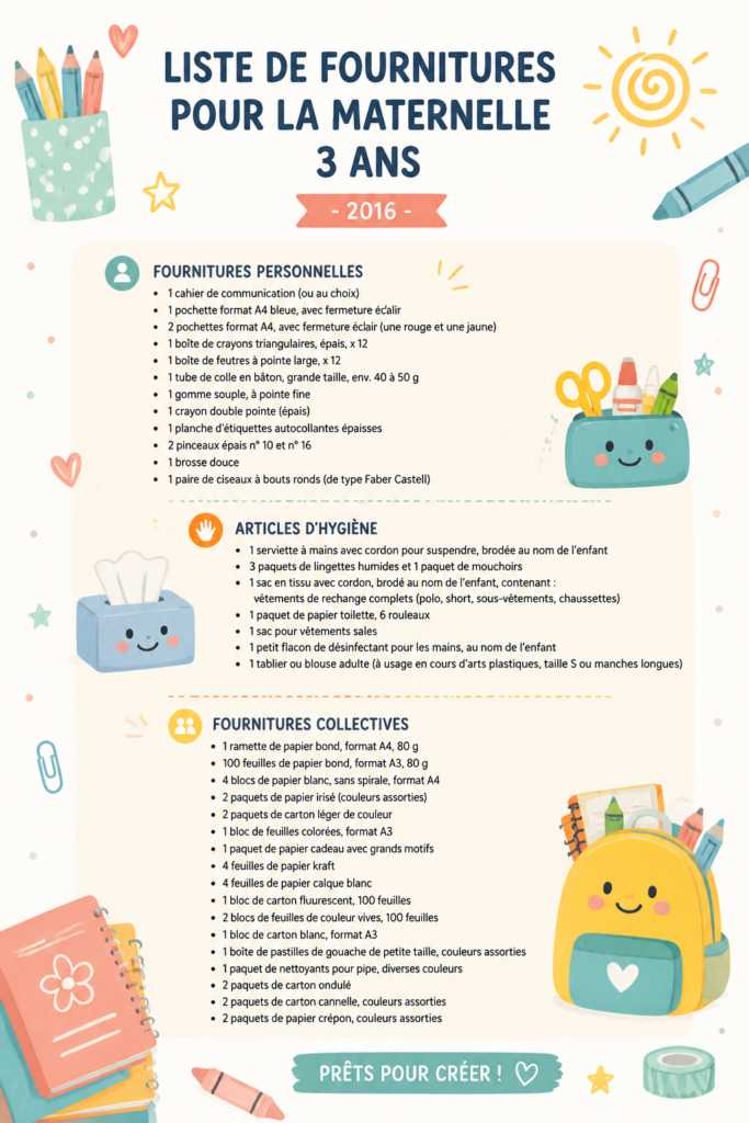 Image d'une sélection d'outils scolaires pour la rentrée