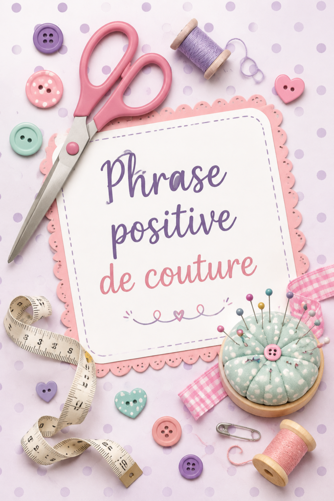 Des mots positifs sur un fond inspirant pour encourager la couture
