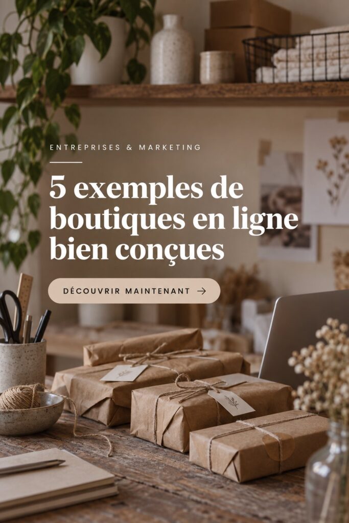 Une capture d'écran d'une boutique en ligne au design élégant, illustrant le thème du e-commerce