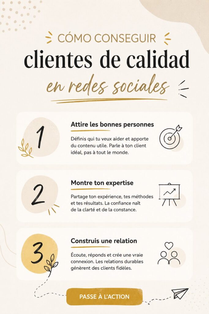 Femme entrepreneuse utilisant les réseaux sociaux pour attirer des clients de qualité