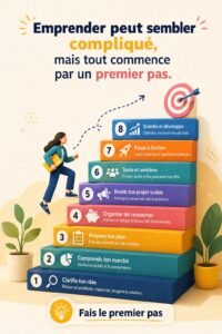 Femme réfléchissant à ses projets d'entrepreneuriat avec un carnet et un stylo