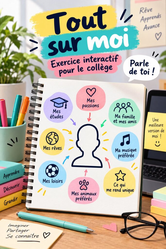 Femme en train de réaliser un exercice interactif de connaissance de soi