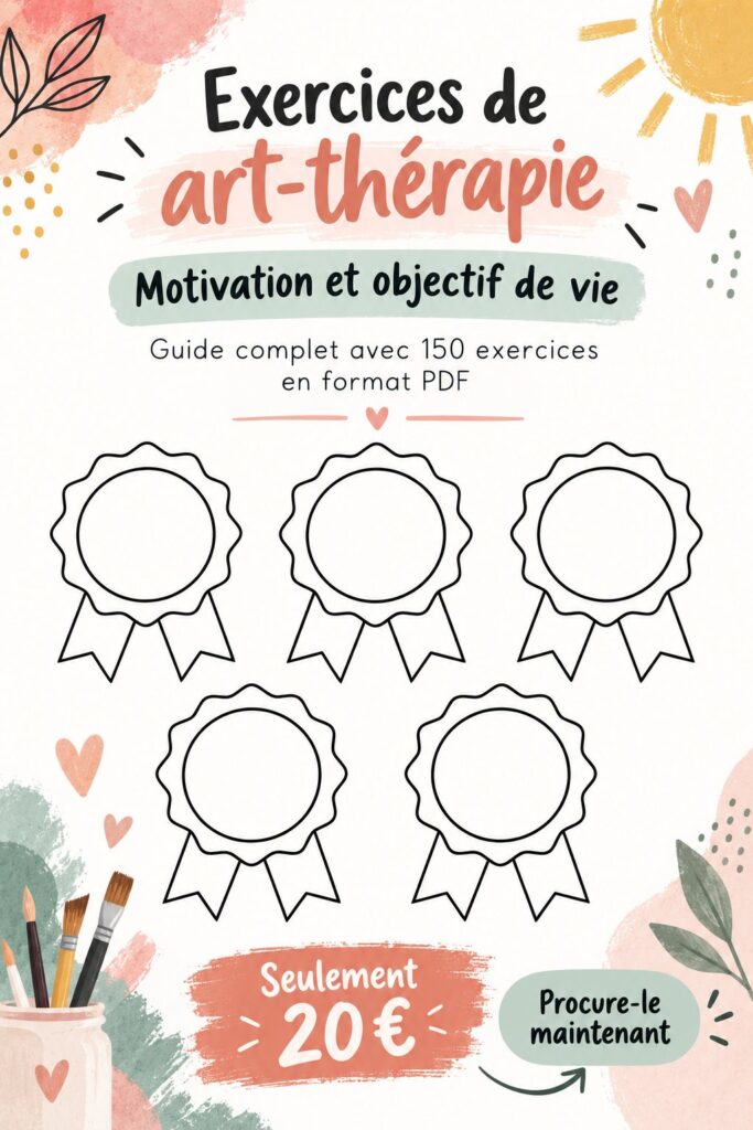 Femme pratiquant l'art-thérapie avec des couleurs et des outils créatifs.