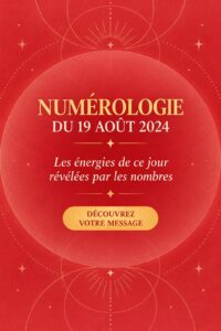Illustration représentant des chiffres et des symboles de la numerologie.