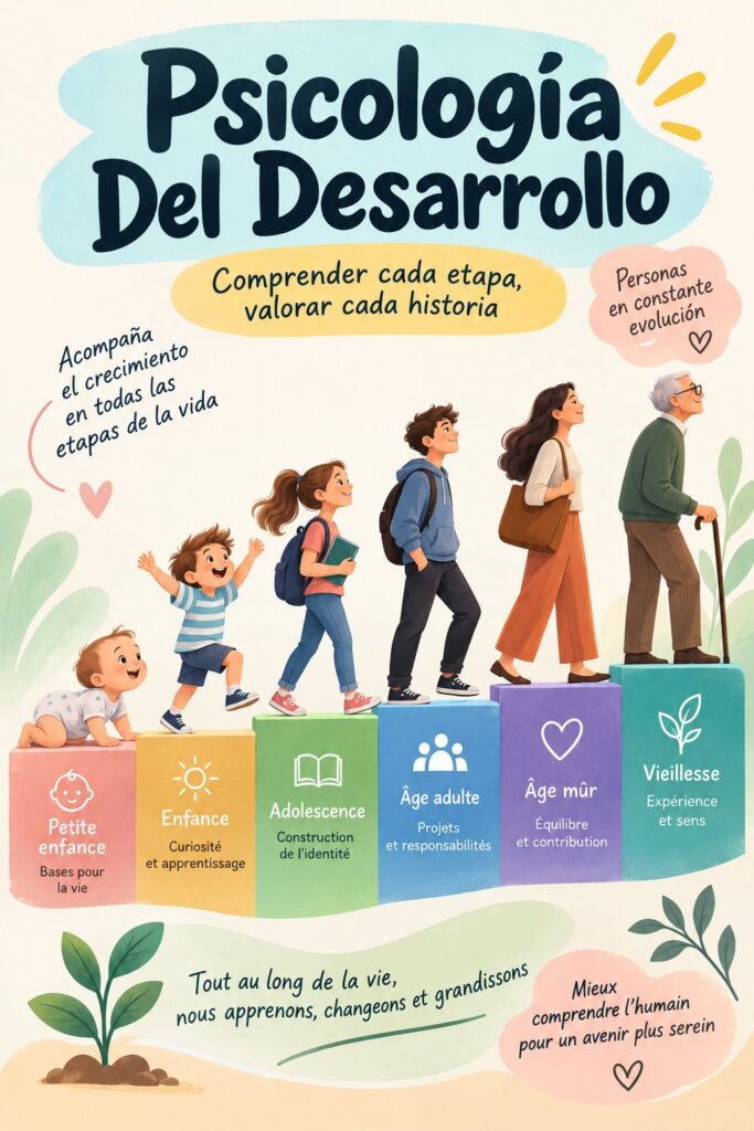 Une mère lisant un livre à son enfant pour lui expliquer les étapes du développement psychologique.