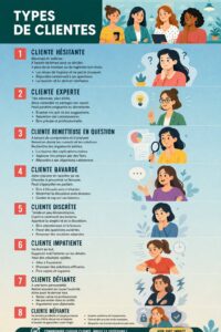 Illustration représentant différents types de clientes dans un contexte entrepreneurial